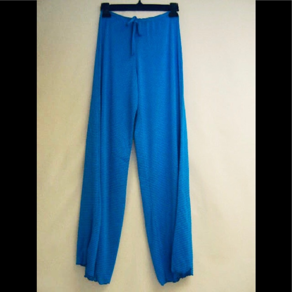 M or large blue pants mesh cover-up beachwear